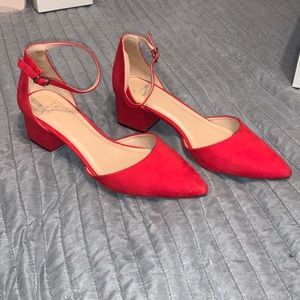 A New Day Red Faux Suede Heels
